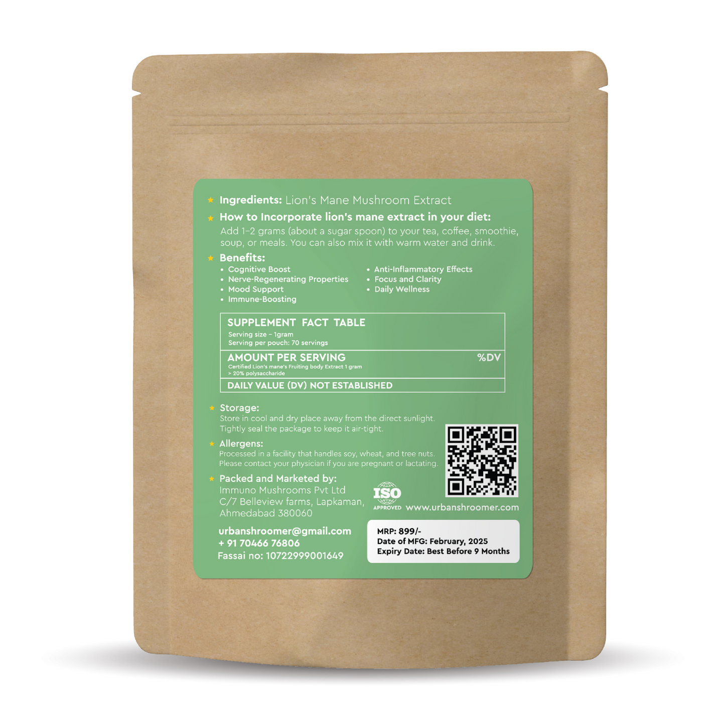 Lion’s Mane Mushroom Extract: Focus