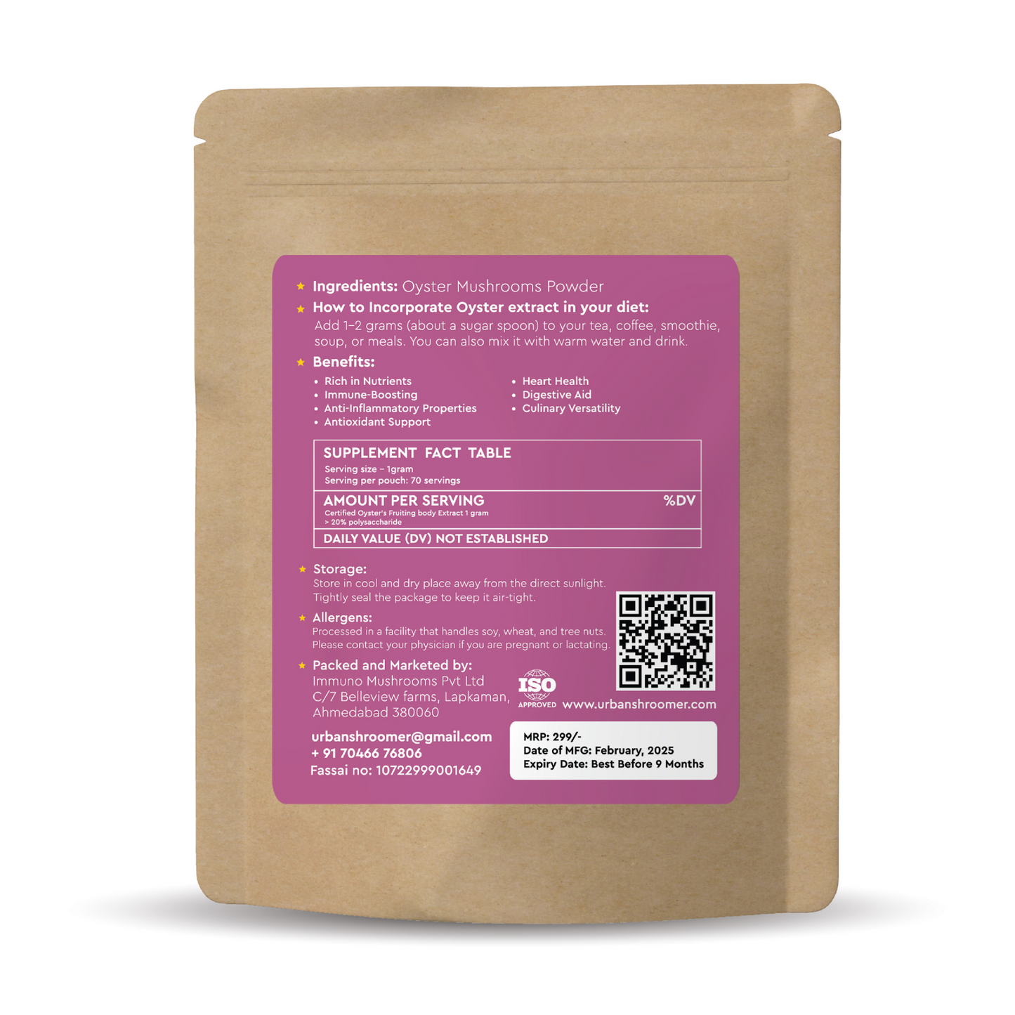 Oyster Mushroom Powder: Nourish